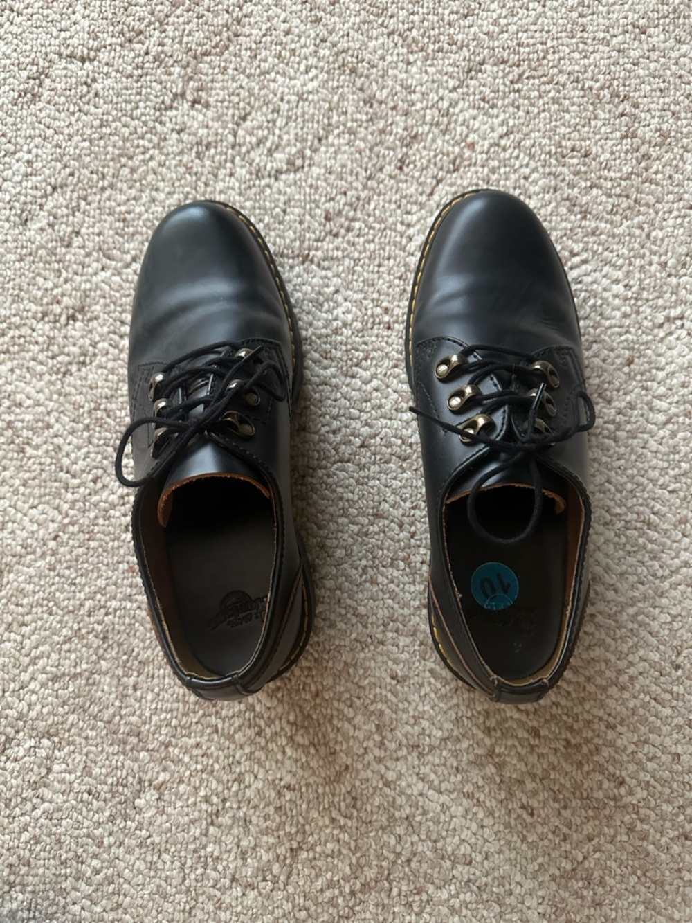 Dr. Martens Black Leather Lace-Up Oxfords